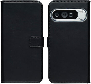 Selencia Echt Leren Bookcase voor de Google Pixel 10 Pro XL - Zwart