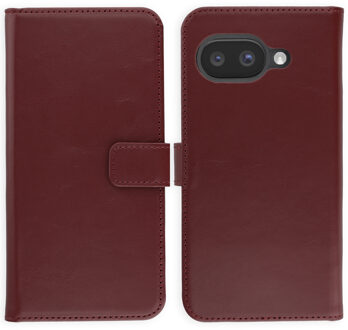Selencia Echt Leren Bookcase voor de Google Pixel 10a - Burgundy Donkerrood