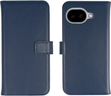 Selencia Echt Leren Bookcase voor de Google Pixel 10a - Donkerblauw