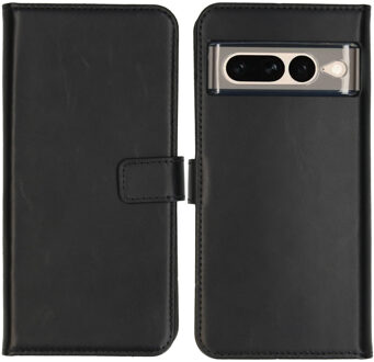 Selencia Echt Leren Bookcase voor de Google Pixel 7 Pro - Zwart