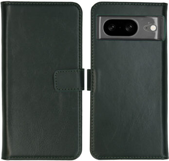 Selencia Echt Leren Bookcase voor de Google Pixel 8 - Groen