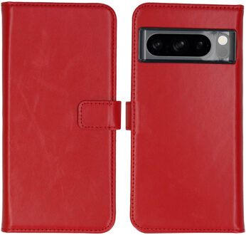 Selencia Echt Leren Bookcase voor de Google Pixel 8 Pro - Rood