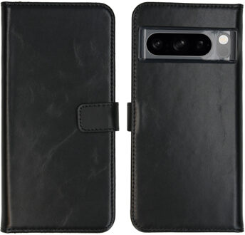 Selencia Echt Leren Bookcase voor de Google Pixel 8 Pro - Zwart