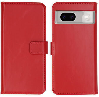 Selencia Echt Leren Bookcase voor de Google Pixel 8a - Rood