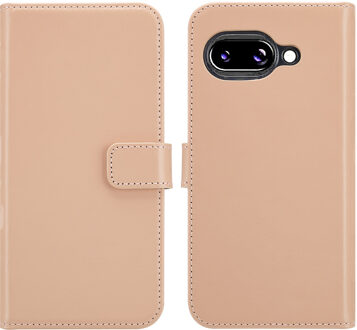 Selencia Echt Leren Bookcase voor de Google Pixel 9A - Dusty Pink Lichtroze