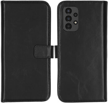 Selencia Echt Leren Bookcase voor de Samsung Galaxy A13 (4G) - Zwart