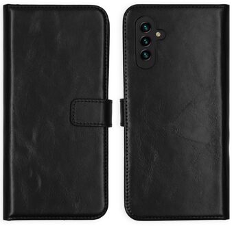 Selencia Echt Leren Bookcase voor de Samsung Galaxy A13 (5G) / A04s - Zwart