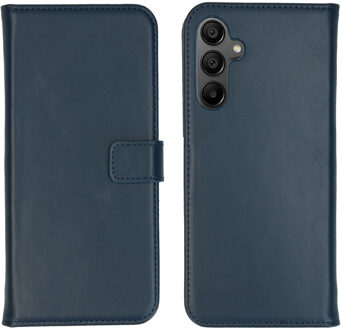 Selencia Echt Leren Bookcase voor de Samsung Galaxy A15 (5G/4G) - Donkerblauw