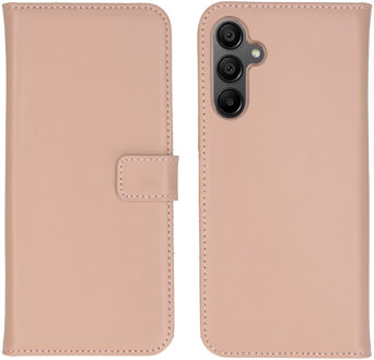 Selencia Echt Leren Bookcase voor de Samsung Galaxy A15 (5G/4G) - Dusty Pink Lichtroze