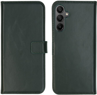 Selencia Echt Leren Bookcase voor de Samsung Galaxy A15 (5G/4G) - Groen