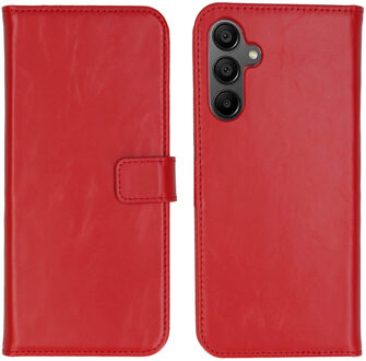 Selencia Echt Leren Bookcase voor de Samsung Galaxy A15 (5G/4G) - Rood