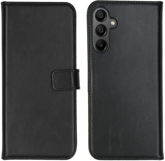 Selencia Echt Leren Bookcase voor de Samsung Galaxy A15 (5G/4G) - Zwart