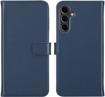 Selencia Echt Leren Bookcase voor de Samsung Galaxy A16 - Blauw