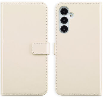 Selencia Echt Leren Bookcase voor de Samsung Galaxy A16 - Greige Beige