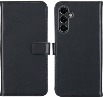 Selencia Echt Leren Bookcase voor de Samsung Galaxy A16 - Zwart