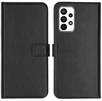 Selencia Echt Leren Bookcase voor de Samsung Galaxy A23 (5G) - Zwart