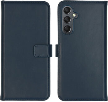 Selencia Echt Leren Bookcase voor de Samsung Galaxy A25 (5G) - Blauw