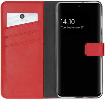 Selencia Echt Leren Bookcase voor de Samsung Galaxy A32 (4G) - Rood
