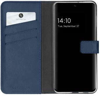 Selencia Echt Leren Bookcase voor de Samsung Galaxy A32 (5G) - Blauw