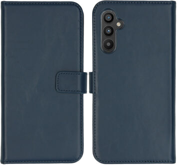 Selencia Echt Leren Bookcase voor de Samsung Galaxy A34 (5G) - Blauw