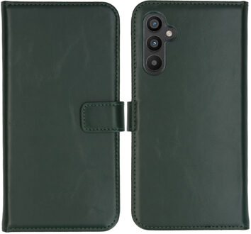 Selencia Echt Leren Bookcase voor de Samsung Galaxy A34 (5G) - Groen