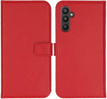 Selencia Echt Leren Bookcase voor de Samsung Galaxy A34 (5G) - Rood