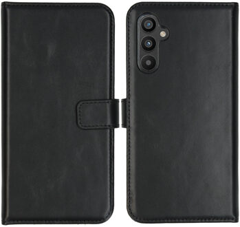 Selencia Echt Leren Bookcase voor de Samsung Galaxy A34 (5G) - Zwart