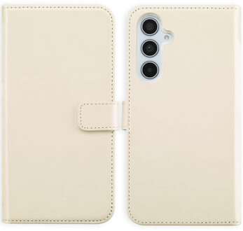 Selencia Echt Leren Bookcase voor de Samsung Galaxy A35 - Greige Beige