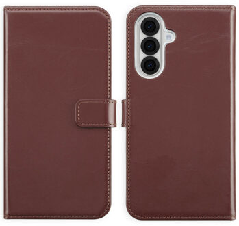 Selencia Echt Leren Bookcase voor de Samsung Galaxy A36 / A56 - Bruin