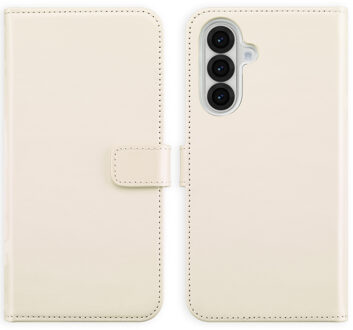 Selencia Echt Leren Bookcase voor de Samsung Galaxy A36 / A56 - Greige Beige