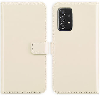 Selencia Echt Leren Bookcase voor de Samsung Galaxy A52(s) (5G/4G) - Greige Beige