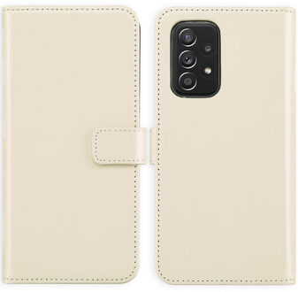 Selencia Echt Leren Bookcase voor de Samsung Galaxy A53 - Greige Beige