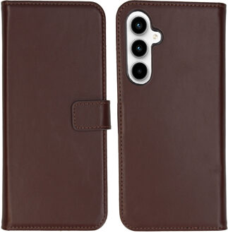 Selencia Echt Leren Bookcase voor de Samsung Galaxy A55 - Donkerbruin