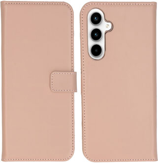 Selencia Echt Leren Bookcase voor de Samsung Galaxy A55 - Dusty Pink Roze