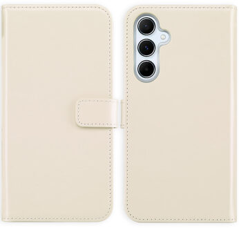 Selencia Echt Leren Bookcase voor de Samsung Galaxy A55 - Greige Beige