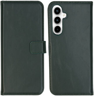 Selencia Echt Leren Bookcase voor de Samsung Galaxy A55 - Groen