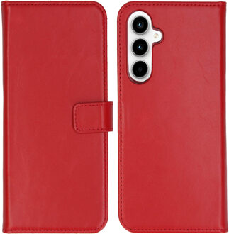 Selencia Echt Leren Bookcase voor de Samsung Galaxy A55 - Rood
