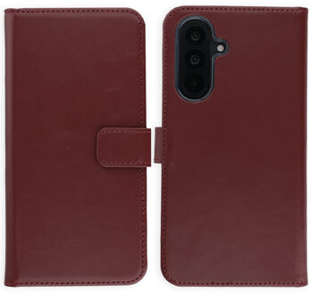 Selencia Echt Leren Bookcase voor de Samsung Galaxy A57 (5G) - Burgundy Donkerrood
