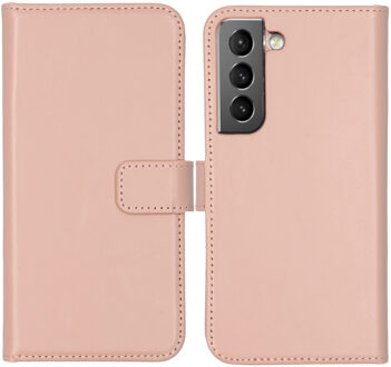 Selencia Echt Leren Bookcase voor de Samsung Galaxy S22 - Roze