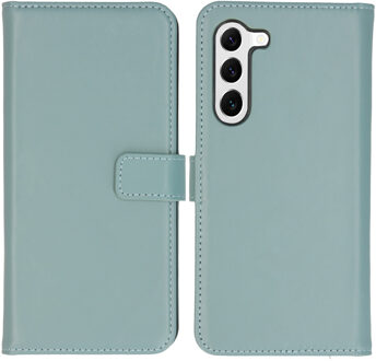 Selencia Echt Leren Bookcase voor de Samsung Galaxy S23 - Air Blue Lichtblauw