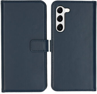 Selencia Echt Leren Bookcase voor de Samsung Galaxy S23 - Blauw