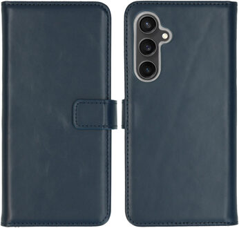 Selencia Echt Leren Bookcase voor de Samsung Galaxy S23 FE - Blauw
