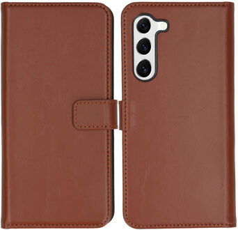 Selencia Echt Leren Bookcase voor de Samsung Galaxy S23 Plus - Lichtbruin