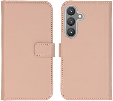 Selencia Echt Leren Bookcase voor de Samsung Galaxy S24 - Dusty Pink Roze