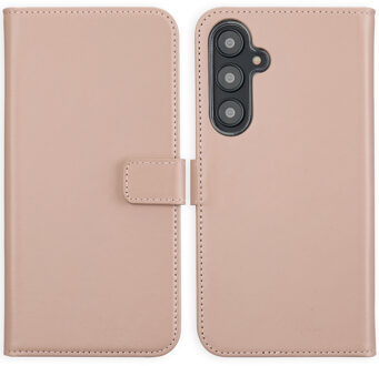Selencia Echt Leren Bookcase voor de Samsung Galaxy S24 FE - Dusty Pink Roze
