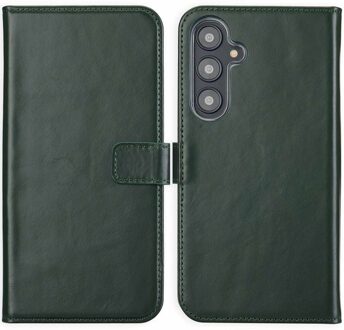 Selencia Echt Leren Bookcase voor de Samsung Galaxy S24 FE - Groen