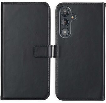 Selencia Echt Leren Bookcase voor de Samsung Galaxy S24 FE - Zwart