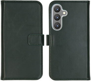 Selencia Echt Leren Bookcase voor de Samsung Galaxy S24 - Groen