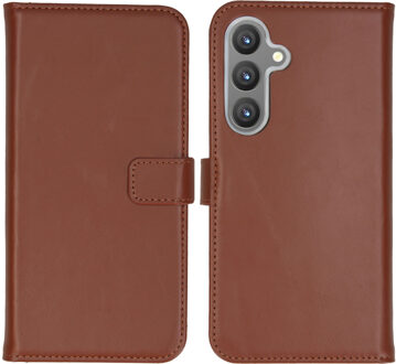 Selencia Echt Leren Bookcase voor de Samsung Galaxy S24 Plus - Lichtbruin