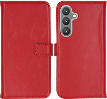 Selencia Echt Leren Bookcase voor de Samsung Galaxy S24 Plus - Rood